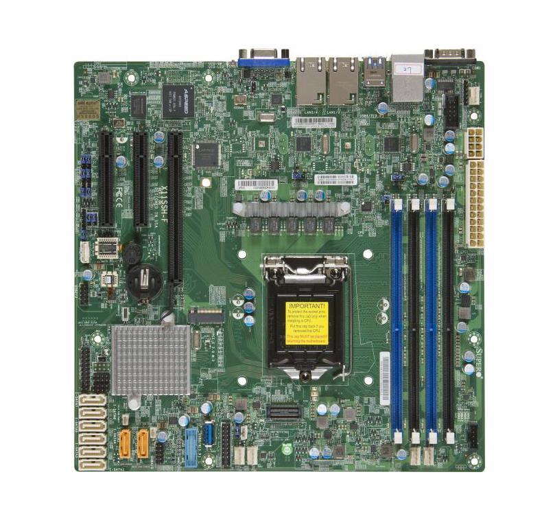 MBD-X11SSH-F-O SuperMicro X11SSH-F Socket H4 LGA 1151 Xeon E3-1200 v5 / v6 Intel C236 Chipset DDR4 4 x DIMM 8 x SATA 6Gbps micro-ATX Server Motherboard (Refurbished)