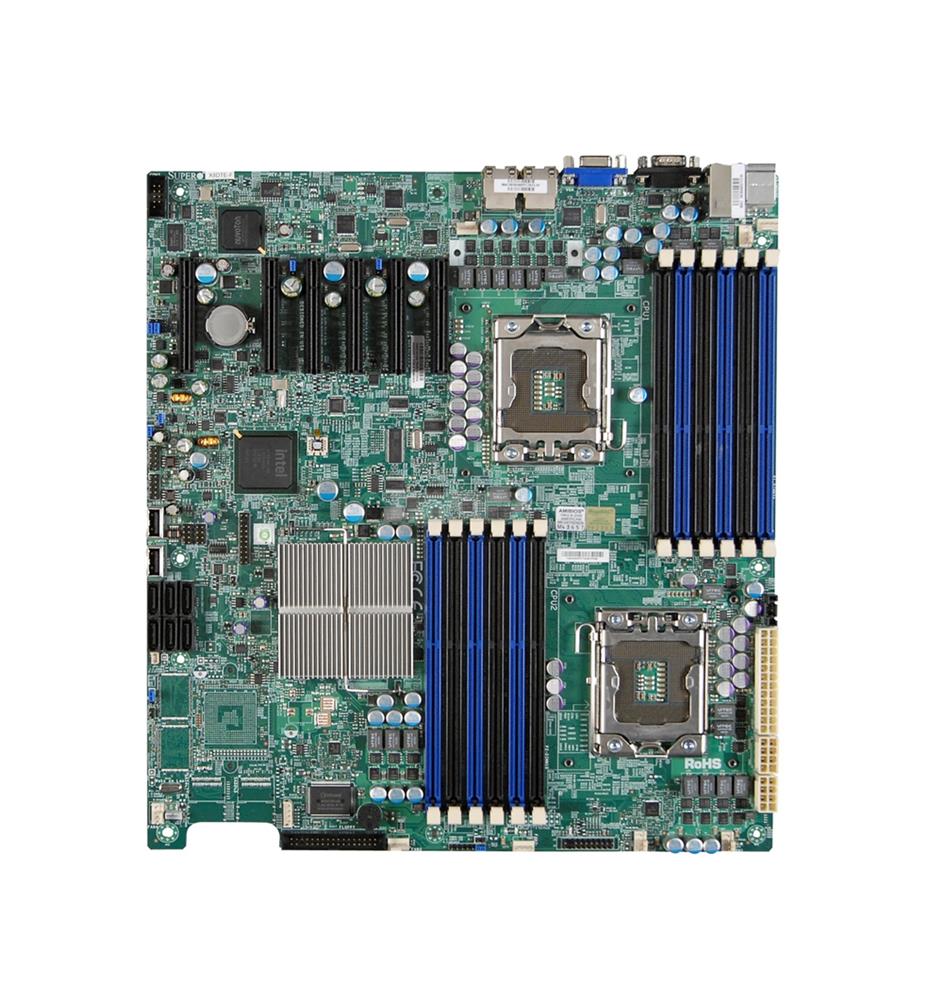 MBD-X8DTE-F-CS045 SuperMicro X8DTE-F Dual Socket LGA 1366 Intel 5520 Chipset Intel 5600/5500 Series Processors Support DDR3 12x DIMM 6x SATA2 3.0Gb/s Extended-ATX Server Motherboard (Refurbished)