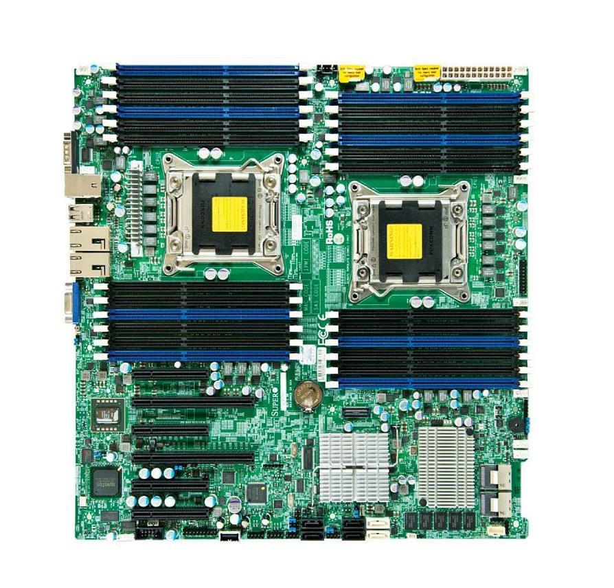 MBD-X9DRE-TF+-O SuperMicro X9DRE-TF+ Dual Socket LGA 2011 Intel C602J Chipset Intel Xeon E5-2600/E5-2600 v2 Processors Support DDR3 2x4 DIMM 4x SATA2 3.0Gb/s Enhanced E-ATX Server Motherboard (Refurbished)
