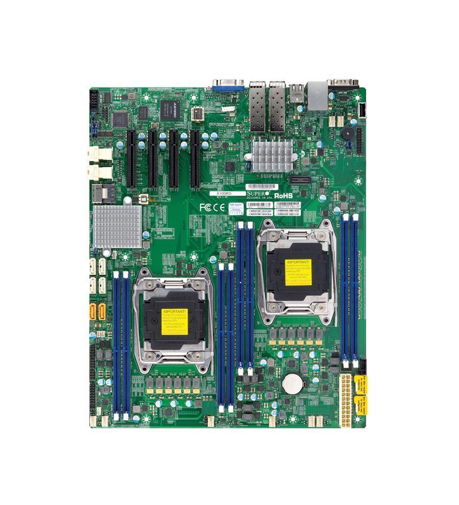 MBDX10DRDIO SuperMicro X10DRD-I Dual Socket R3 LGA 2011 Xeon E5-2600 v4 / v3 Intel C612 Chipset DDR4 8 x DIMM 10 x SATA 6Gbps E-ATX Server Motherboard (Refurbished)