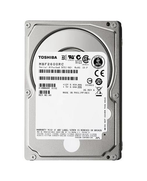 MBF2600RC-A1 Toshiba Enterprise 600GB 10000RPM SAS 6Gbps 16MB Cache 2.5-inch Internal Hard Drive