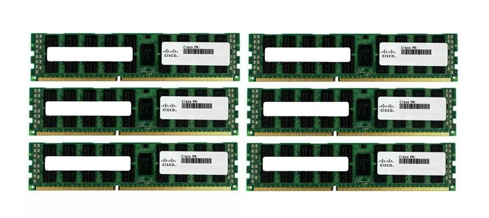 MEM-8541-96GB Cisco 96GB Kit (6x16GB) DDR3 ECC Registered 240-Pin DIMM Memory for Wide Area Virtualization Engine 8541