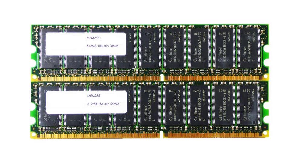 MEM2851-256U1024D-MT Kingston 1GB Kit (2 X 512MB) DDR ECC DRAM 184-Pin DIMM Memory Upgrade for 2851 Series