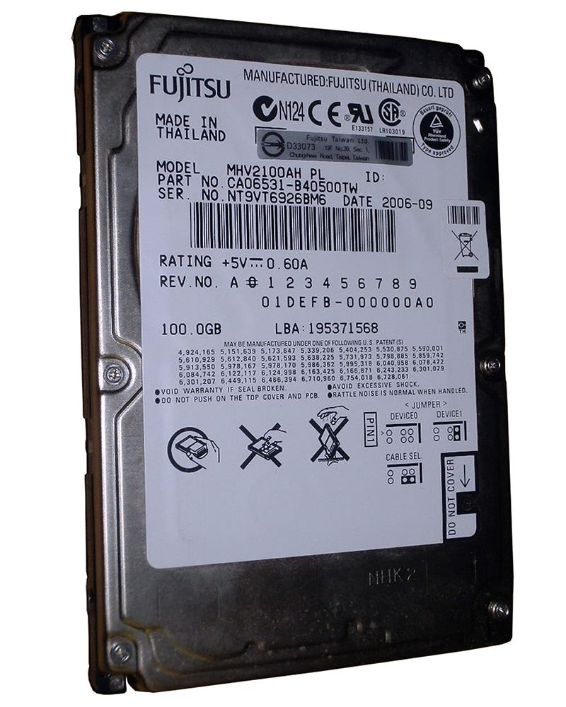 MHV2100AH Fujitsu Mobile 100GB 5400RPM ATA-100 8MB Cache 2.5-inch Internal Hard Drive