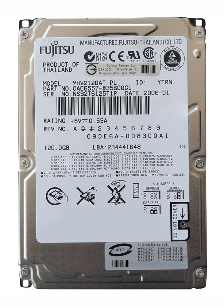 MHV2120AT Fujitsu Mobile 120GB 4200RPM ATA-100 8MB Cache 2.5-inch Internal Hard Drive