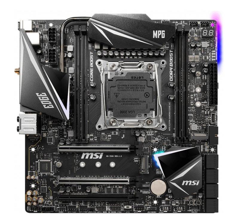 MPG X299M GAMING EDGE AC MSI Socket LGA 2066 Intel X299 Chipset Core i9 Processors Support DDR4 4x DIMM 8x SATA3 6.0Gb/s Micro-ATX Motherboard (Refurbished)