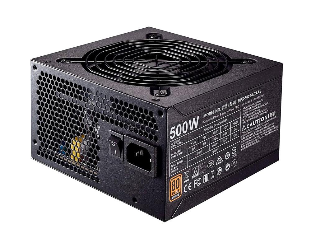 MPX-5001-ACAAB-KR Cooler Master MWE 500-Watts 100-240V AC 80-Plus Bronze ATX Power Supply
