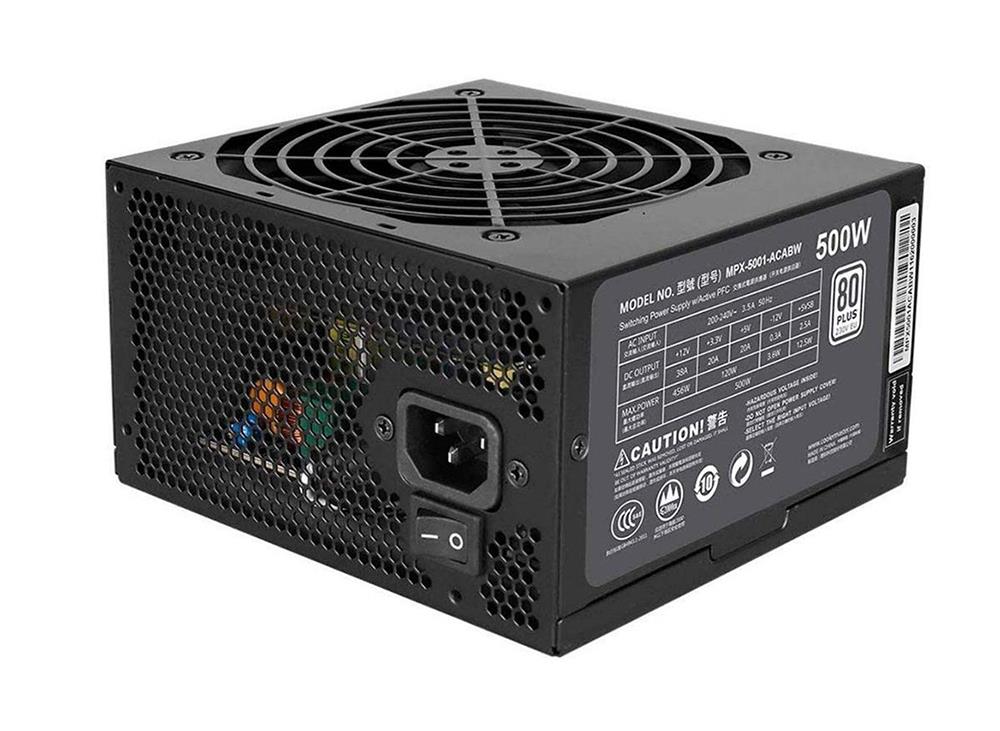 MPX-6001-ACAAW-TW Cooler Master MasterWatt Lite 600-Watts 100-240V AC 4-8A 50-60Hz 80-Plus Standard ATX Power Supply