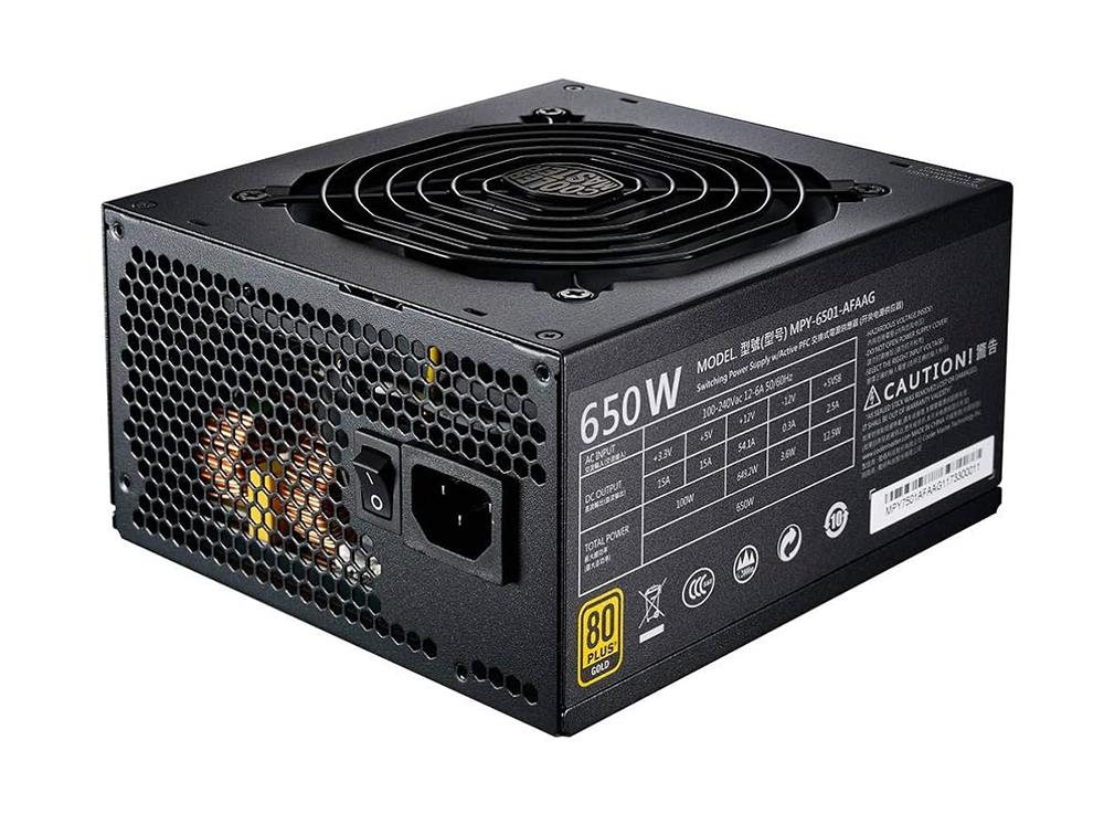 MPY-6501-ACAAG-KR Cooler Master MWE 650-Watts 100-240V AC 12-6A 50-60Hz 80-Plus Gold ATX Power Supply