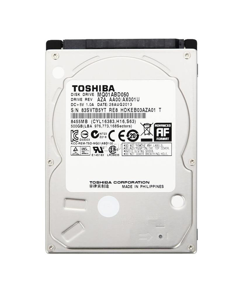 MQ01ABD050-NDW-RC Toshiba Mobile 500GB 5400RPM SATA 3Gbps 8MB Cache (512e) 2.5-inch Internal Hard Drive