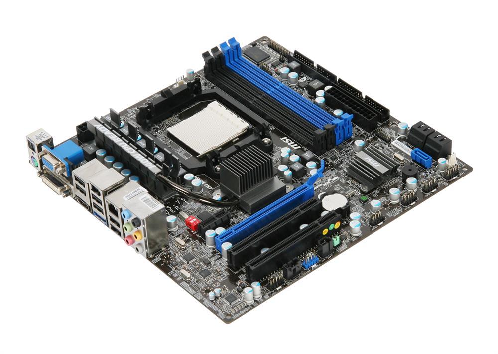 MS-7596 MSI Socket AM3 AMD 760G + SB710 Chipset AMD Phenom II X4/ Phenom II X3/ Phenom II X2/ AMD Athlon II X4/ Athlon II X3/ Athlon II X2/ AMD Sempron Processors Support DDR3 4x DIMM 5x SATA2 3.0Gb/s Micro-ATX Motherboard (Refurbished)