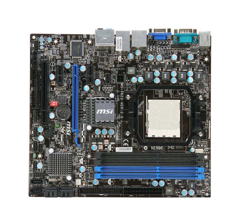 MS-7623 MSI Socket AM3 AMD 785G + SB710 Chipset AMD Phenom II X4/ Phenom II X3/ Phenom II X2/ Phenom II/ AMD Athlon II X4/ Athlon II X3/ Athlon II X2 Processors Support DDR3 4x DIMM 5x SATA2 3.0Gb/s Micro-ATX Motherboard (Refurbished)