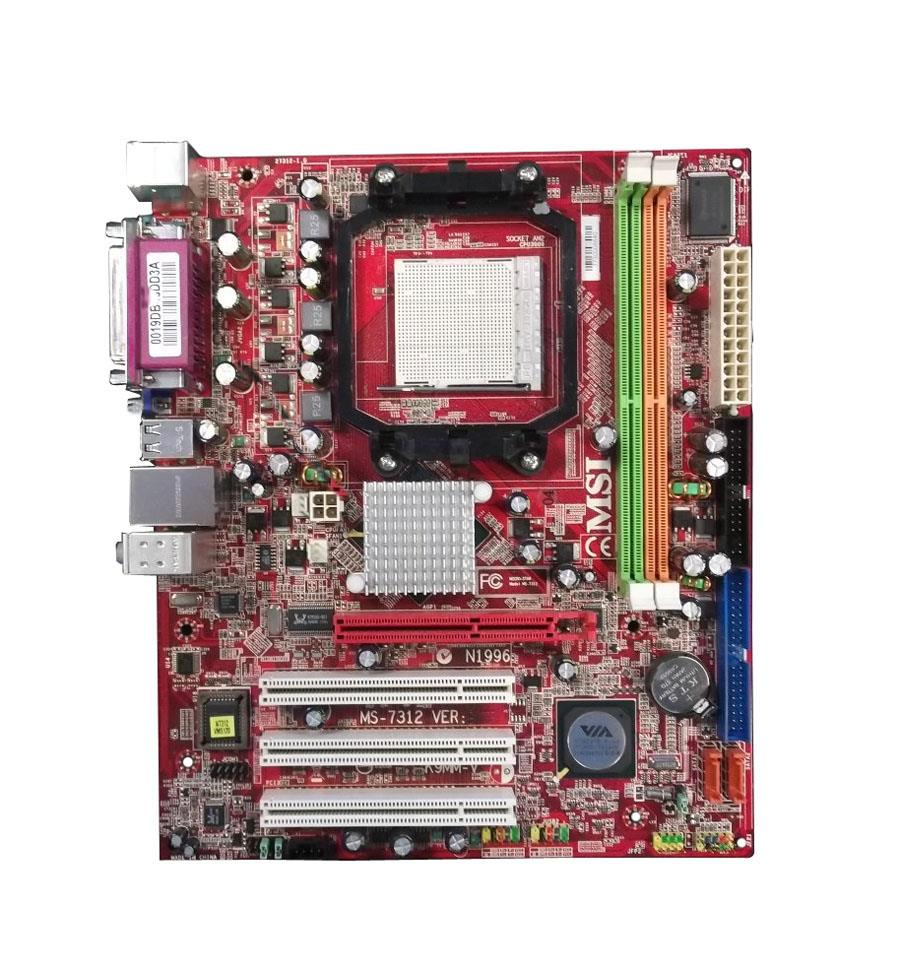 MS7312 MSI K9MM-V Socket AM2 VIA K8M800 + VT8237R Plus Chipset AMD Athlon 64 X2/ Athlon 64 FX/ Athlon 64/ AMD Sempron Processors Support DDR2 2x DIMM 2x SATA 1.50Gb/s Micro-ATX Motherboard (Refurbished)