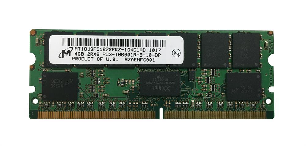 MT18JSF51272PKZ-1G4 Micron 4GB PC3-10600 DDR3-1333MHz ECC Registered CL9 244-Pin Mini-DIMM Dual Rank Memory Module