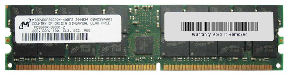 MT36VDDF25672Y-40 Micron 2GB PC3200 DDR-400MHz Registered ECC CL3 184-Pin DIMM 2.5V Dual Rank Memory Module