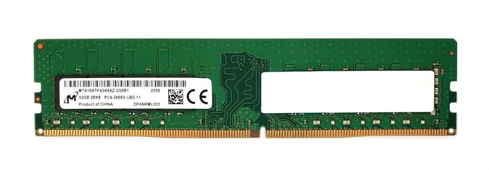 MTA16ATF4G64AZ-2G6 Micron 32GB PC4-21300 DDR4-2666MHz non-ECC Unbuffered CL19 288-Pin DIMM 1.2V Dual Rank Memory Module 
