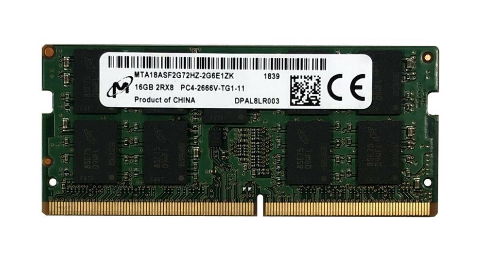 MTA18ASF2G72HZ-2G6E1 Micron 16GB PC4-21300 DDR4-2666MHz ECC Unbuffered CL19 260-Pin SoDimm 1.2V Dual Rank Memory Module