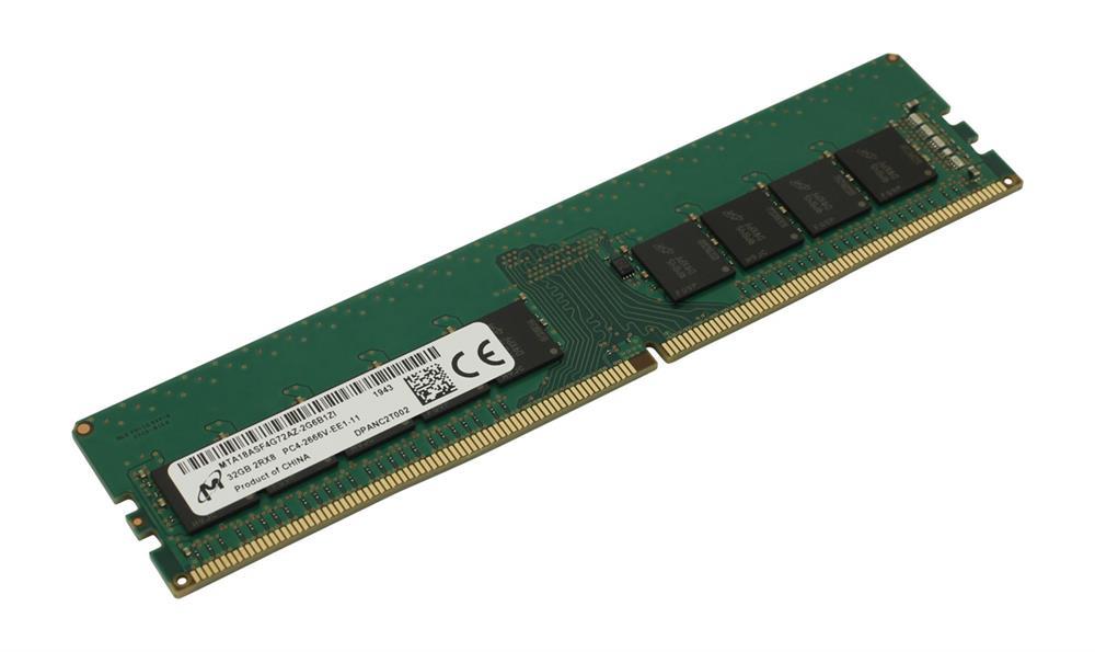 MTA18ASF4G72AZ-2G6 Micron 32GB PC4-21300 DDR4-2666MHz ECC Unbuffered CL19 288-Pin DIMM 1.2V Dual Rank Memory Module