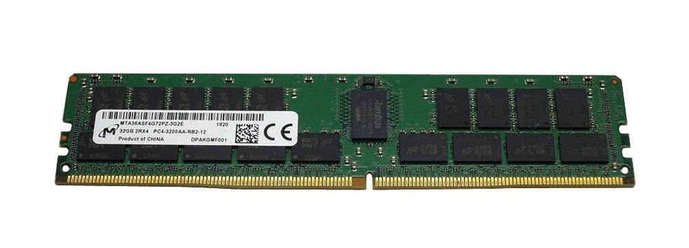 MTA36ASF4G72PZ-3G2E7 Micron 32GB PC4-25600 DDR4-3200MHz Registered ECC CL22 288-Pin DIMM 1.2V Dual Rank Memory Module