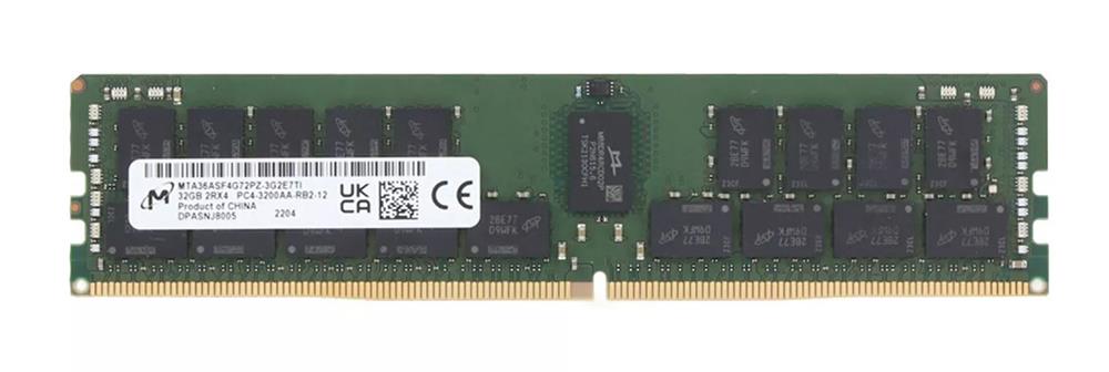 MTA36ASF4G72PZ-3G2E7TI Micron 32GB PC4-25600 DDR4-3200MHz Registered ECC CL22 288-Pin DIMM 1.2V Dual Rank Memory Module