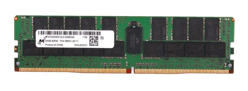 MTA72ASS8G72LZ-2G6B2QG Micron 64GB PC4-21300 DDR4-2666MHz Registered ECC CL19 288-Pin Load Reduced DIMM 1.2V Quad Rank Memory Module