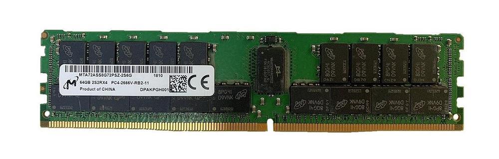 MTA72ASS8G72PSZ-2S6G1 Micron 64GB PC4-21300 DDR4-2666MHz Registered ECC CL19 288-Pin DIMM 1.2V Quad Rank Memory Module