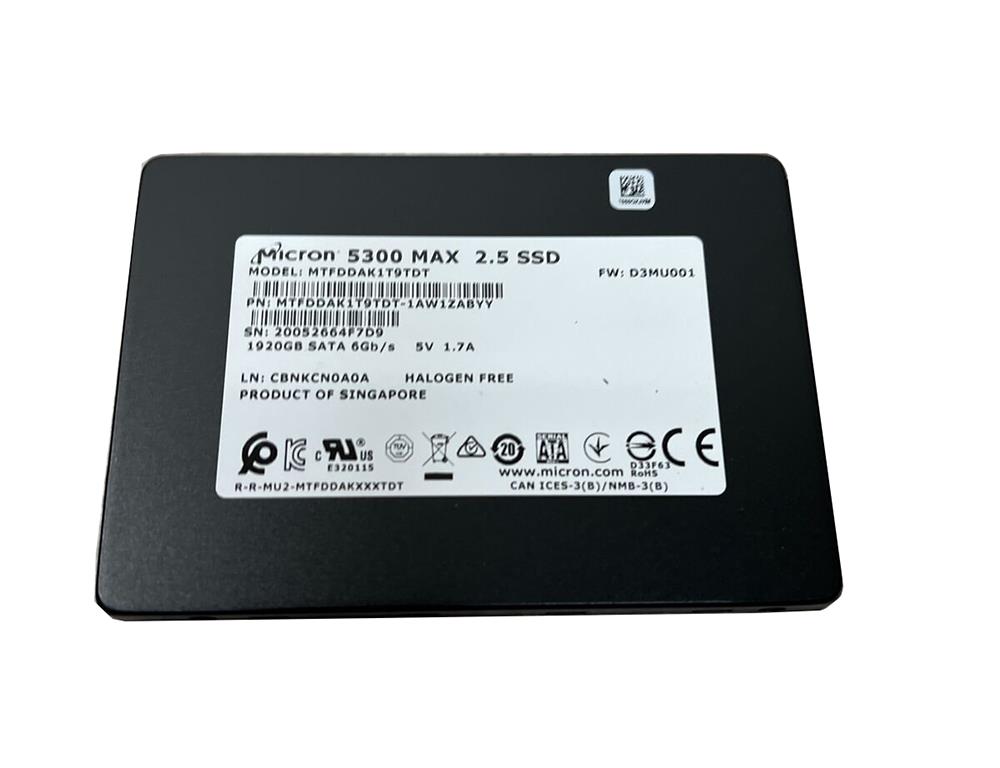 MTFDDAK1T9TDT-1AW1ZTAYY Micron 5300 Max Series 1.92TB TLC SATA 6Gbps (SED) 2.5-inch Internal Solid State Drive (SSD)
