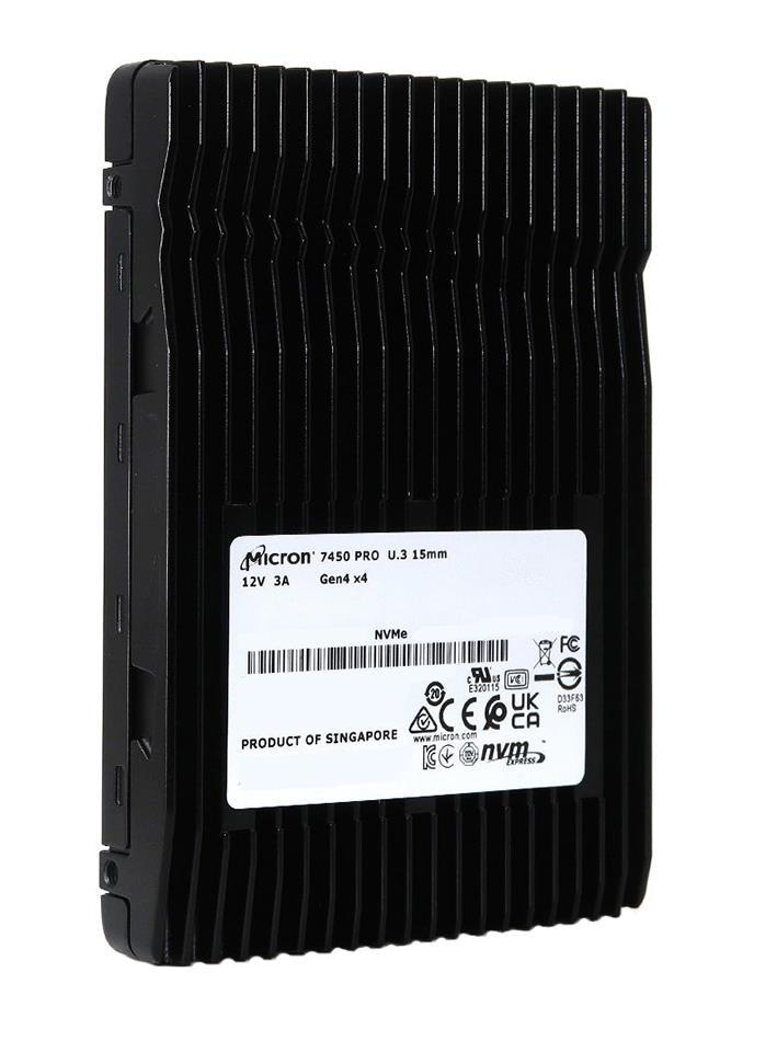 MTFDKBZ3T8TFR-1BC15ABYY Micron 7450 Pro 3.84TB TLC PCI Express NVMe 4.0 x4 U.2 2.5-Inch Solid State Drive (SSD)