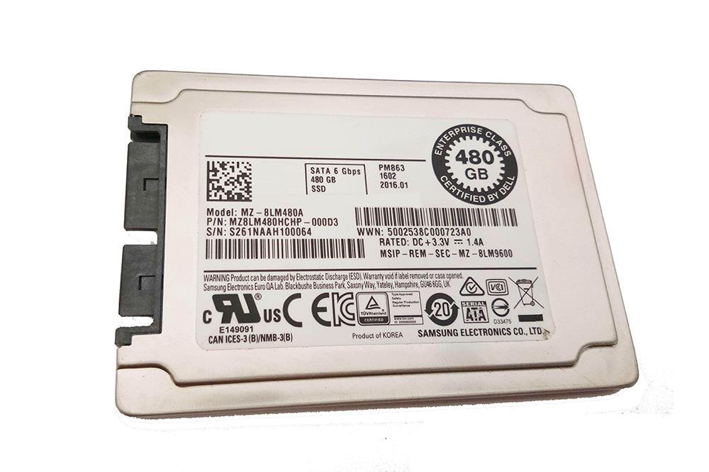 MZ-8LM480A Samsung PM863 Series 480GB TLC SATA 6Gbps Read Intensive uSATA 1.8-inch Internal Solid State Drive (SSD)