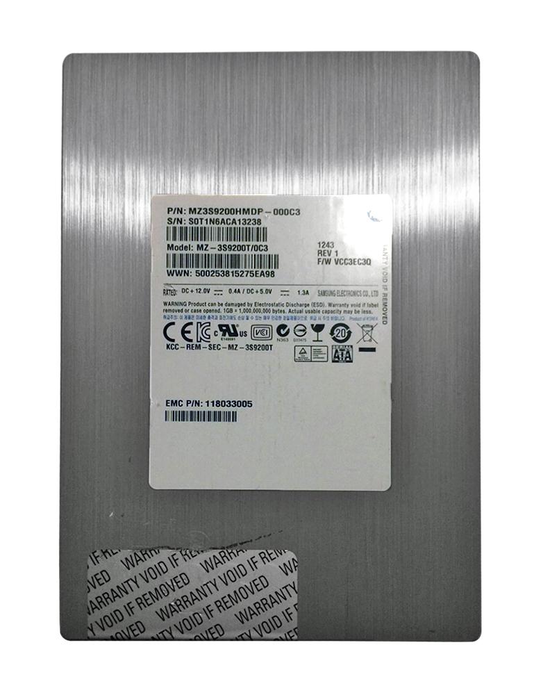 MZ3S9200HMDP-000C3 Samsung 200GB SLC SAS 6Gbps 3.5-inch Internal Solid State Drive (SSD) for VNX Series