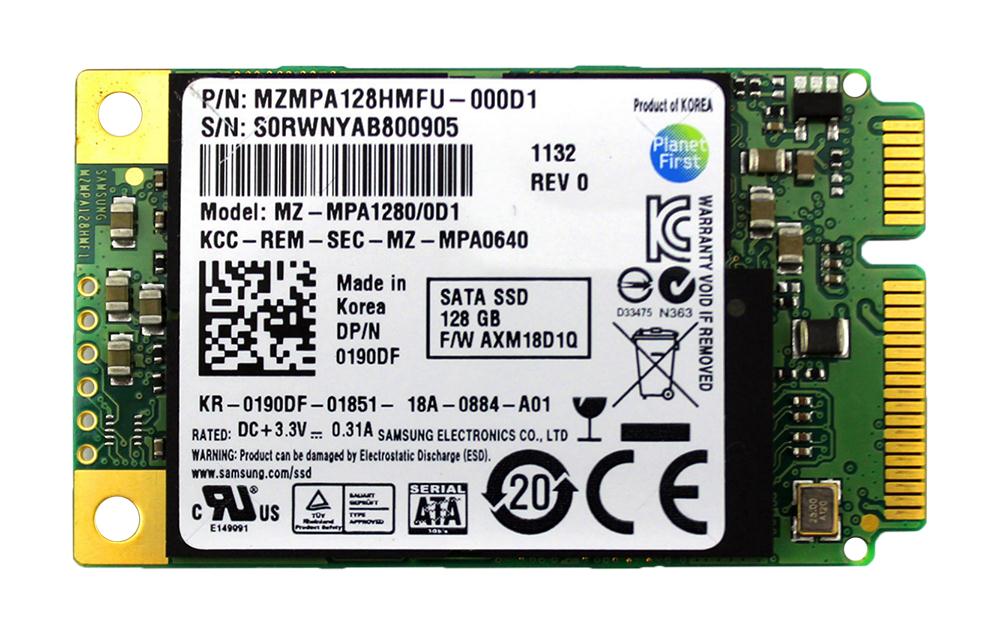 MZMPA128HMFU Samsung PM810 Series 128GB MLC SATA 3Gbps mSATA Internal Solid State Drive (SSD)