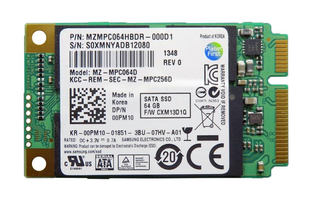 MZMPC064D Samsung PM830 Series 64GB MLC SATA 6Gbps mSATA Internal Solid State Drive (SSD)