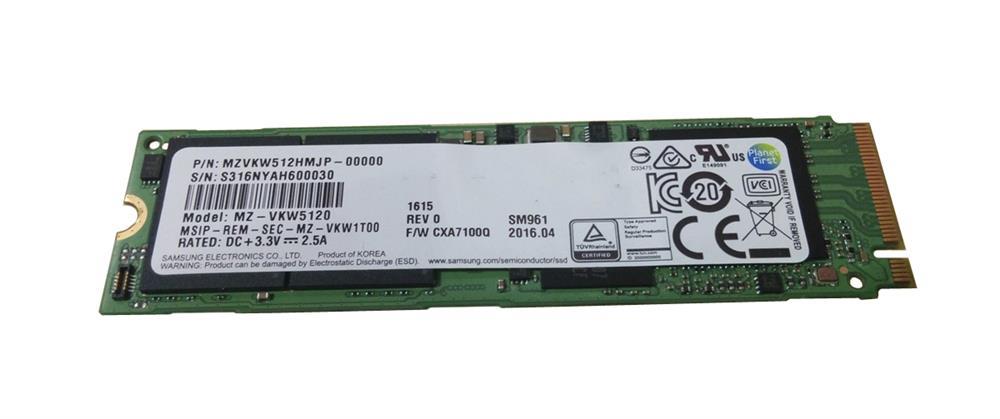MZVKW512HMJP Samsung SM961 Series 512GB MLC PCI Express 3.0 x4 NVMe M.2 2280 Internal Solid State Drive (SSD)