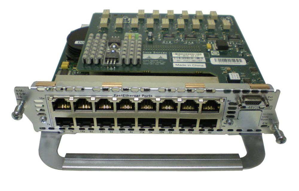 NM-16ESW-1GIG Cisco 16-Ports RJ-45 10BaseT/100BaseTX 100Mbps Autosensing Ports Ethernet Switch (Refurbished)