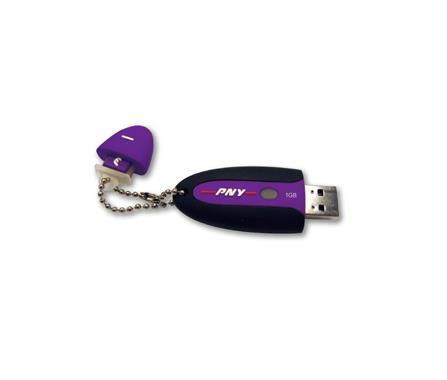 P-FD1GBH/AT-RF PNY 1GB USB Flash All-Terrain Attache (Purple/Black)