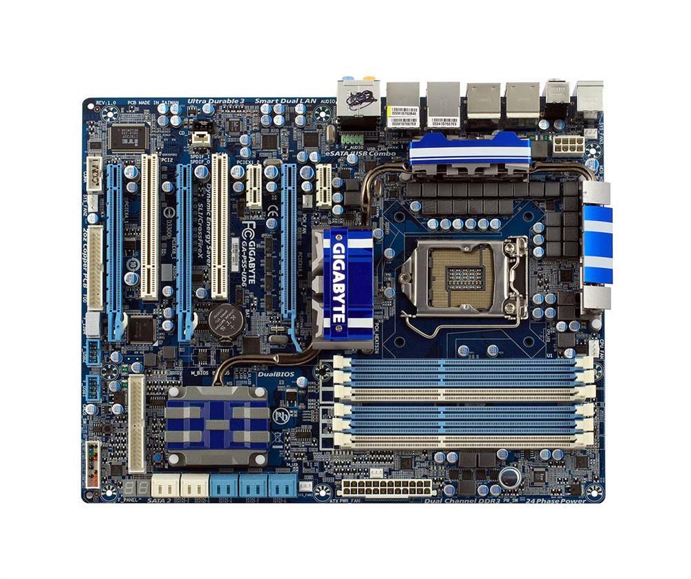 P55-UD6 Gigabyte GA-P55-UD6 Motherboard Core i7 Socket 1156 Intel P55 AT (Refurbished)