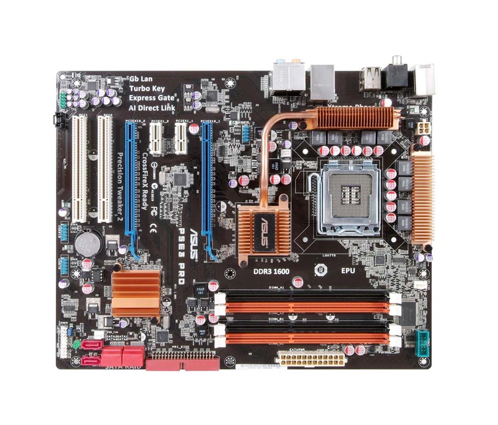P5E3PRO ASUS P5E3 PRO Socket LGA 775 Intel X48/ICH9R Chipset Core 2 Quad/Core 2 Extreme/Core 2 Duo/Pentium Dual-Core/Celeron Dual-Core Processors Support DDR3 4x DIMM 6x SATA 3.0Gb/s ATX Motherboard (Refurbished)