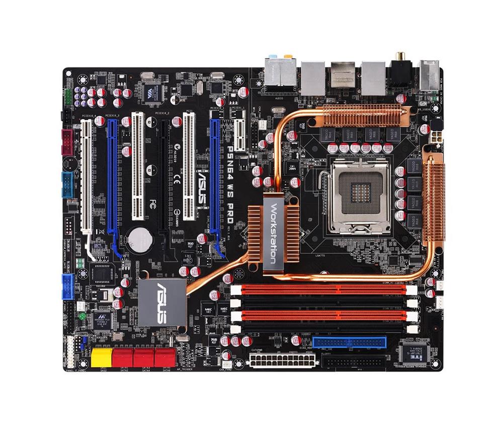 P5N64WSPRO ASUS NVIDIA nForce 790i Ultra SLI Chipset Core 2 Quad/ Core 2 Extreme/ Core 2 Duo/ Pentium Extreme/ Pentium D/ Pentium 4/ Celeron Processors Support Socket 775 ATX Workstation Motherboard (Refurbished)