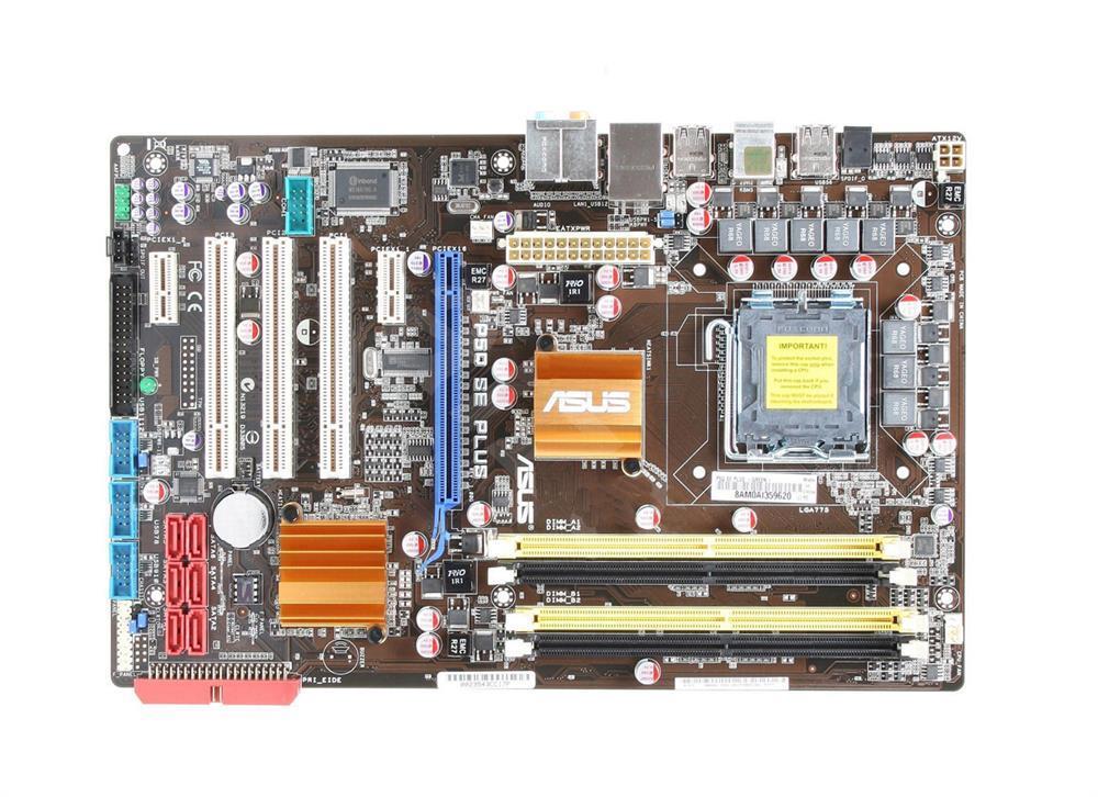 P5QSEPLUS ASUS P5Q SE PLUS Socket LGA 775 Intel P45/ICH10 Chipset Core 2 Quad/Core 2 Extreme/Core 2 Duo/Pentium D/Celeron Dual-Core / Celeron Processors Support DDR2 4x DIMM 6x SATA 3.0Gb/s ATX Motherboard (Refurbished)