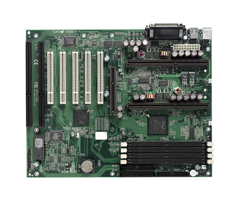 P6DBE SuperMicro Socket Slot 1 Intel 440GX Chipset Intel Pentium III/ Pentium II Processors Support SDRAM ATA-33 ATX Motherboard (Refurbished)