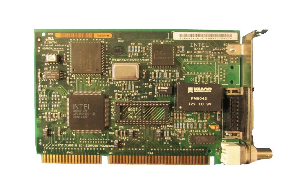 PCLA8110 Intel EtherExpress Single-Port RJ-45 10Mbps 10Base-2/10Base-T ISA 16 Combo Network Adapter