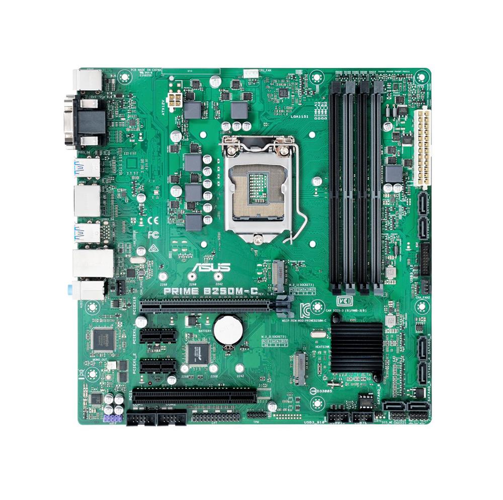 PRIME B250M-C ASUS Socket LGA 1151 Intel B250 Chipset 7th/6th Generation Core i7 / i5 / i3 / Pentium / Celeron Processors Support DDR4 4x DIMM 6x SATA 6.0Gb/s uATX Motherboard (Refurbished)