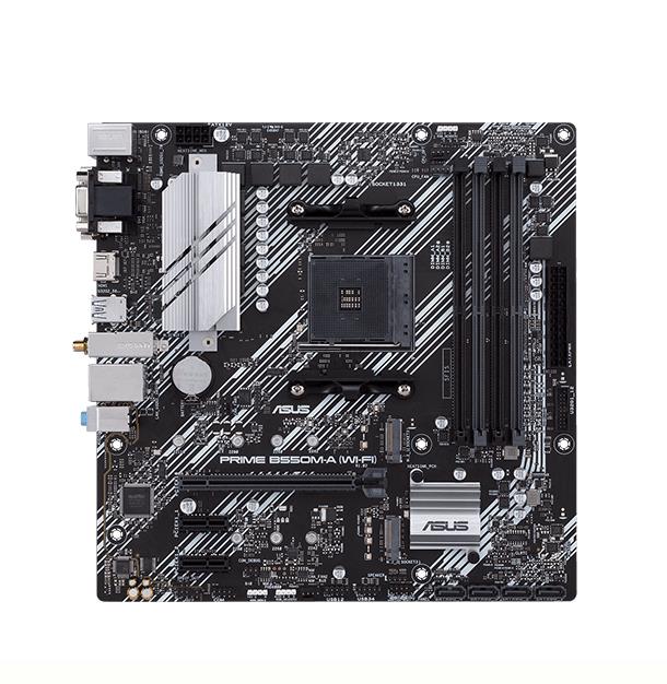 PRIME B550M-A (WI-FI)/CSM ASUS Socket AM4 AMD B550 Chipset AMD Ryzen 5000/5000 G-Series/ 4000 G-Series/ 3000 Series Processors Support DDR4 4x DIMM 4x SATA 6.0Gb/s Micro-ATX Motherboard (Refurbished)
