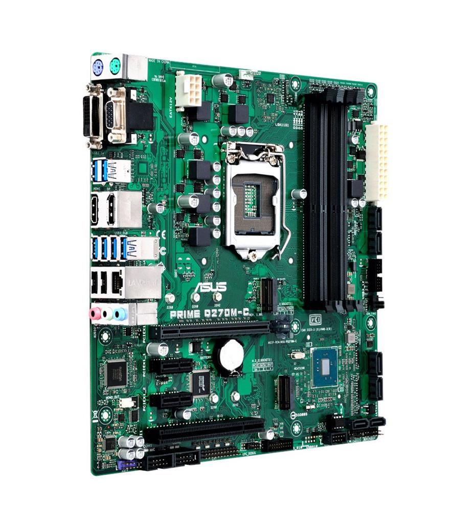 PRIME Q270M-C/CSM Asus Socket LGA 1151 Intel Q270 Chipset 7th/6th Generation Core i7 / i5 / i3 / Pentium / Celeron Processors Support DDR4 4x DIMM 6x SATA 6.0Gb/s Micro-ATX Motherboard (Refurbished)