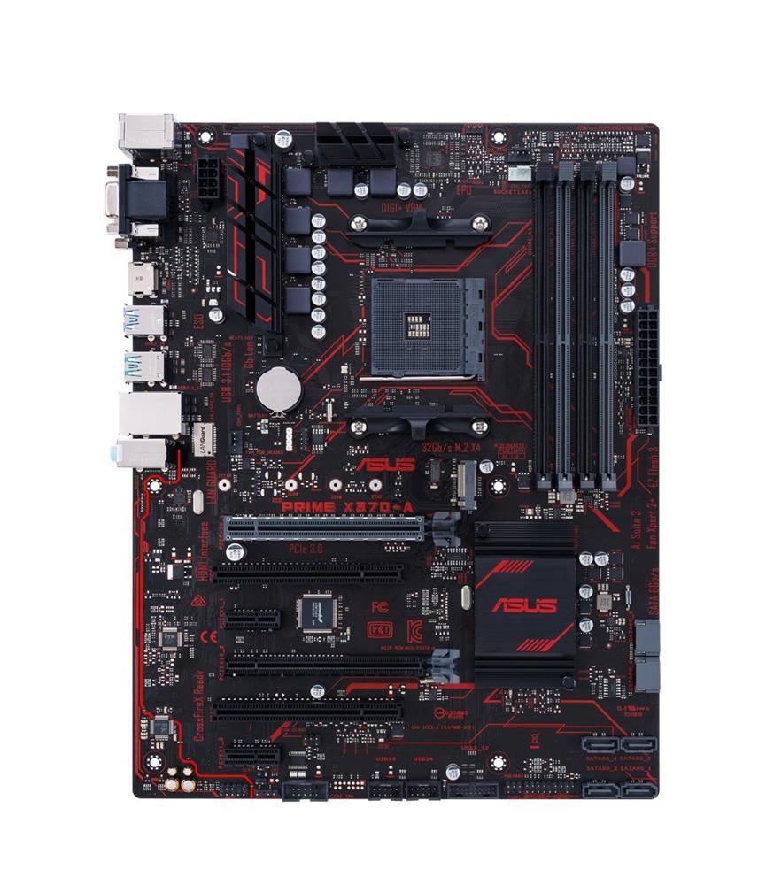 PRIME X370-A ASUS Socket AM4 AMD X370 Chipset AMD Ryzen/ 7th Generation A-Series/ Athlon Processors Support DDR4 4x DIMM 6x SATA 6.0Gb/s ATX Motherboard (Refurbished)