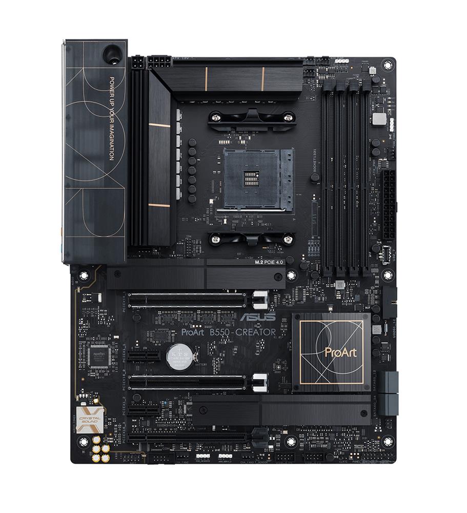 ProArt B550-CREATOR ASUS Socket AM4 AMD B550 Chipset AMD Ryzen 5000 Series/ 5000 G-Series/ 4000 G-Series/ 3000 Series Processors Support DDR4 4x DIMM 4x SATA 6.0Gb/s ATX Motherboard (Refurbished)