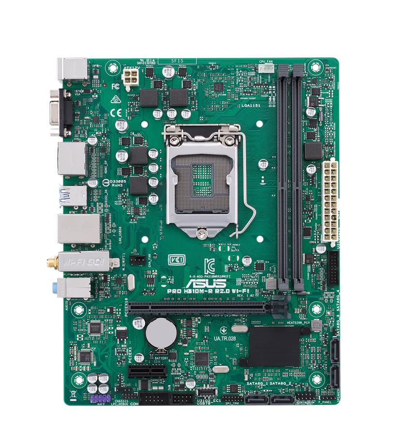 Pro H310M-R R2.0 WI-FI ASUS Socket LGA 1151 Intel H310 Chipset 8th Generation Core i7 / i5 / i3 / Pentium / Celeron Processors Support DDR4 2x DIMM 4x SATA 6.0Gb/s mATX Motherboard (Refurbished)