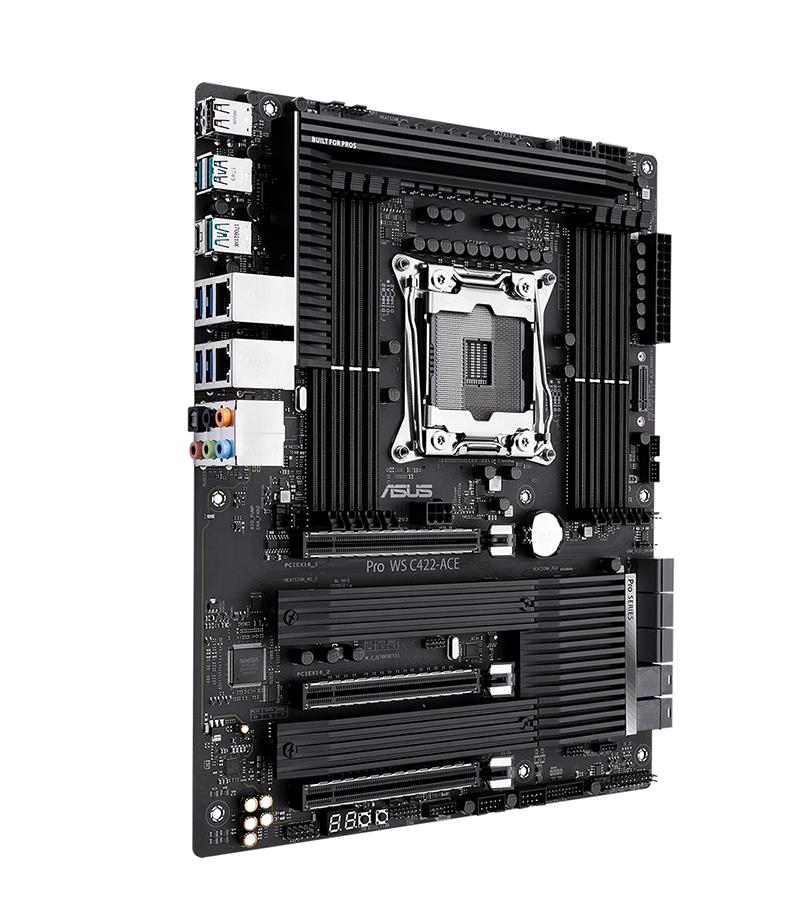 Pro WS C422-ACE ASUS Socket 2066 Intel X299 Chipset Intel Xeon Processors Support DDR4 8x DIMM 6x SATA 6.0Gb/s ATX Server Motherboard (Refurbished)