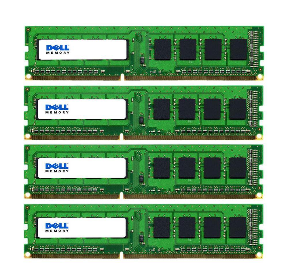 R070R Dell 4GB Kit (4 X 1GB) PC3-8500 DDR3-1066MHz non-ECC Unbuffered CL7 240-Pin DIMM Single Rank Memory