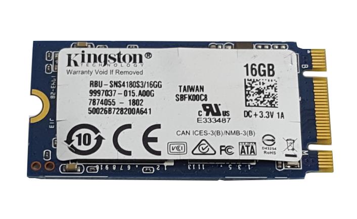 RBU-SNS4180S3/16GG Kingston 16GB SATA 6Gbps M.2 2242 Internal Solid State Drive (SSD)